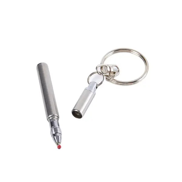 Stainless Steel Telescoping Keychain Pen