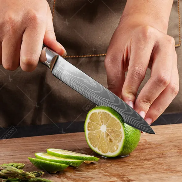 Multifunctional Chef's Knife Set with Wood Handle - Image 2