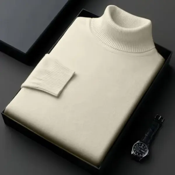 Mens Turtleneck Knitted Sweater Pullover - Image 3