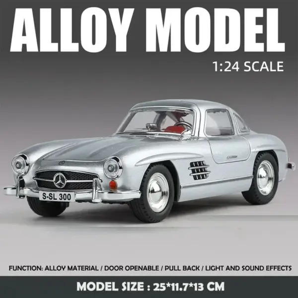 1:24 Diecast Mercedes-Benz 300SL Model Car - Image 8