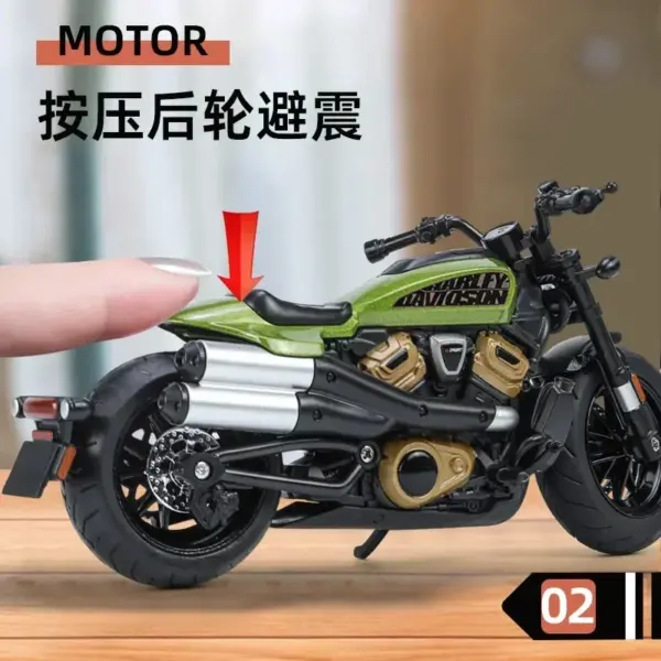 1:12 Scale Alloy Harley Sportster Model Motorcycle - Image 3