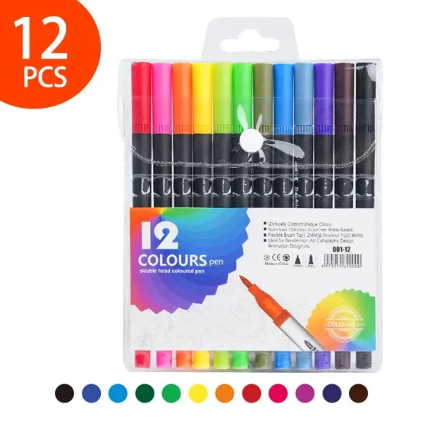 120 Color Dual Tip Brush Pen Set - Image 13