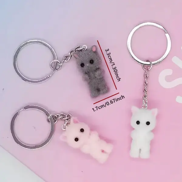 Kawaii Cat Keychain 3D Cartoon Design - Image 5