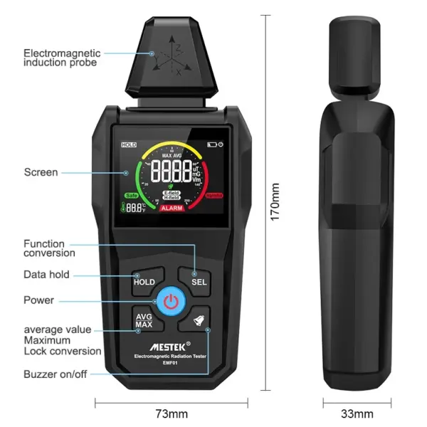 Digital EMF Meter Radiation Detector with Color Screen - Image 6