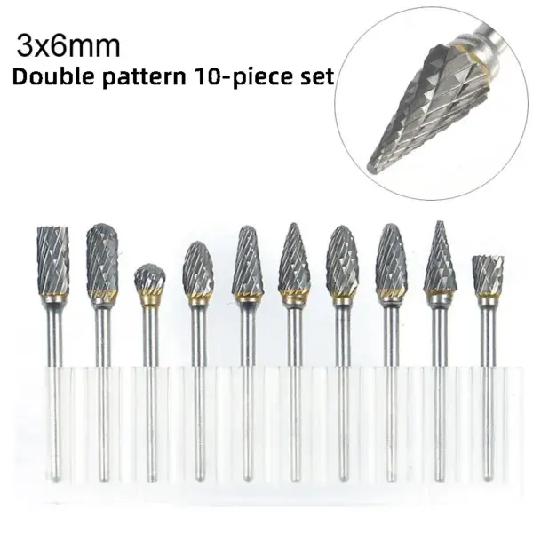 10-Piece Tungsten Carbide Rotary Burr Set - Image 2