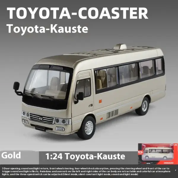 1:24 Toyota Coaster Diecast Minibus Model Car - Image 10