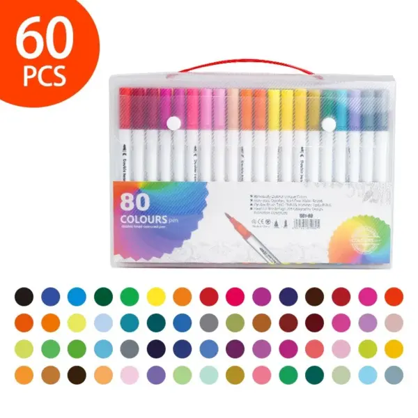120 Color Dual Tip Brush Marker Set - Image 9