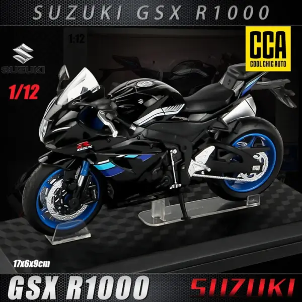1:12 Suzuki GSX-R1000 Metal Motorcycle Model - Image 2