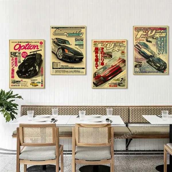 Vintage Motorsport GTR Cars Kraft Paper Poster - Image 5
