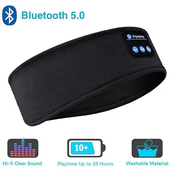 Bluetooth Headband Sleeping Headphones with Eye Mask - Image 8