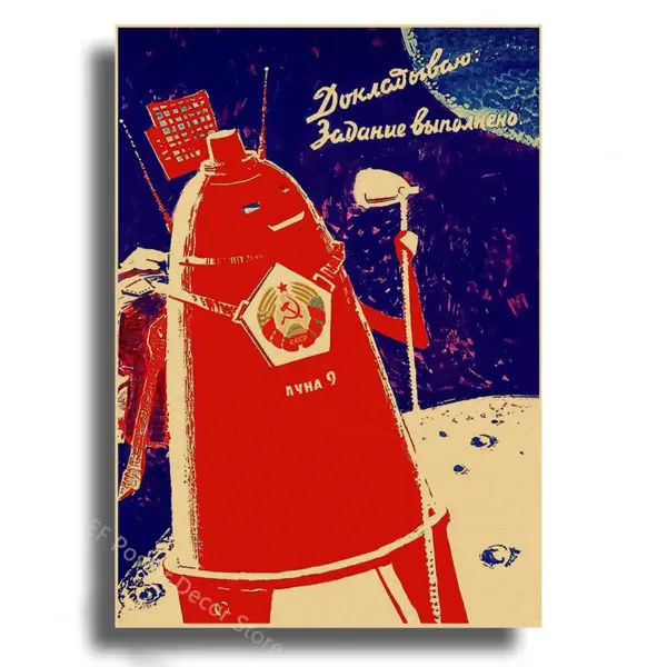Soviet Space Rocket Vintage Poster Prints - Image 11