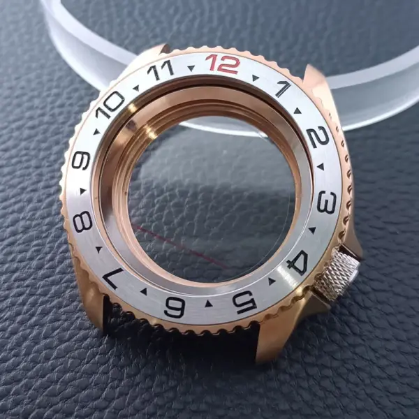 42mm Gold Rose Gold Stainless Steel Watch Case - Image 6