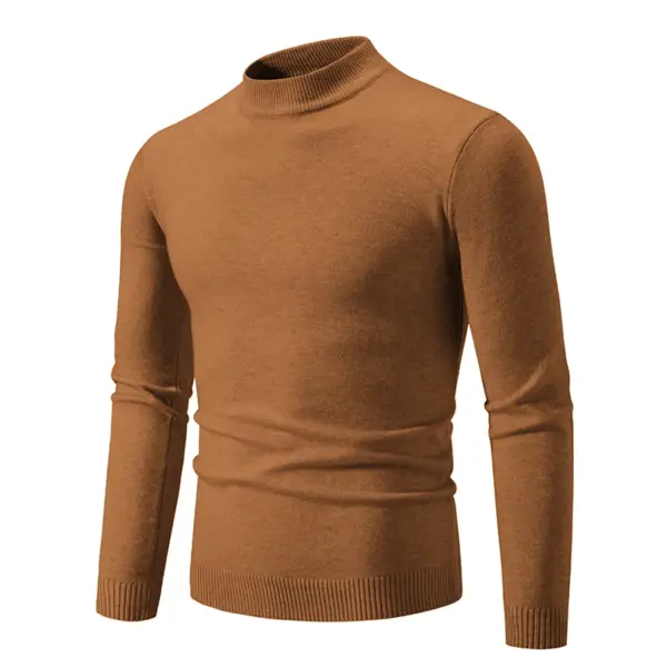 Men's Mock Neck Casual Autumn Sweater - Image 10