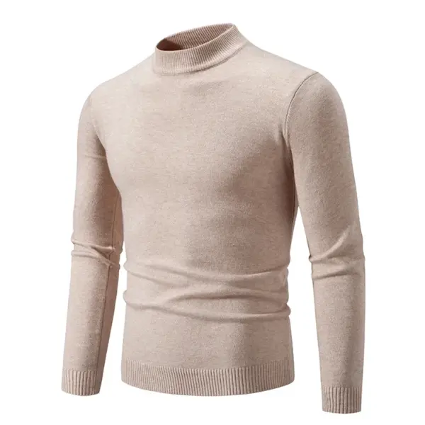 Men's Mock Neck Casual Autumn Sweater - Image 8