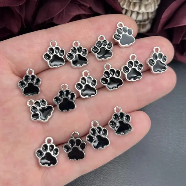 15pcs Dog Paw Print Charms for Jewelry - Image 3