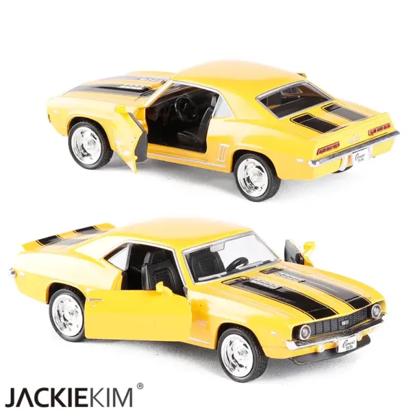 1:36 Vintage Black Camaro SS Diecast Model Car - Image 6