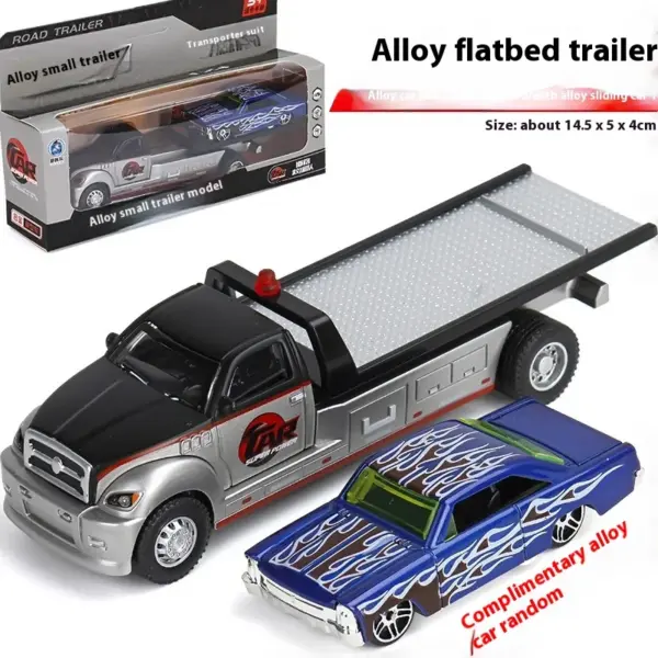 Metallic Flatbed Transporter Toy Car - Image 2