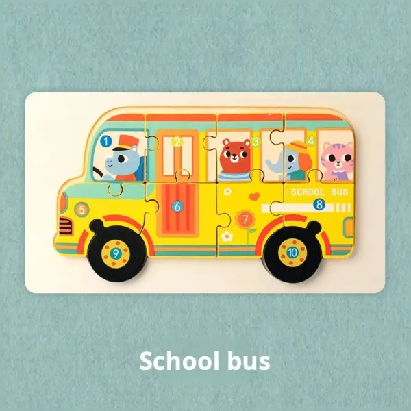 Educational Wooden Traffic Puzzle for Kids - Image 7