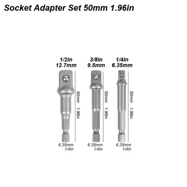 1/4 Hex Shank Impact Socket Adapter Set - Image 9