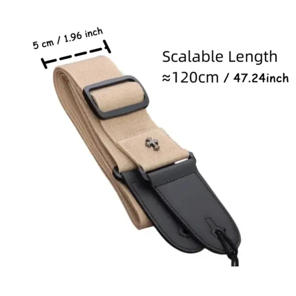 Vintage Cross Design Guitar Strap with Pocket - Image 2