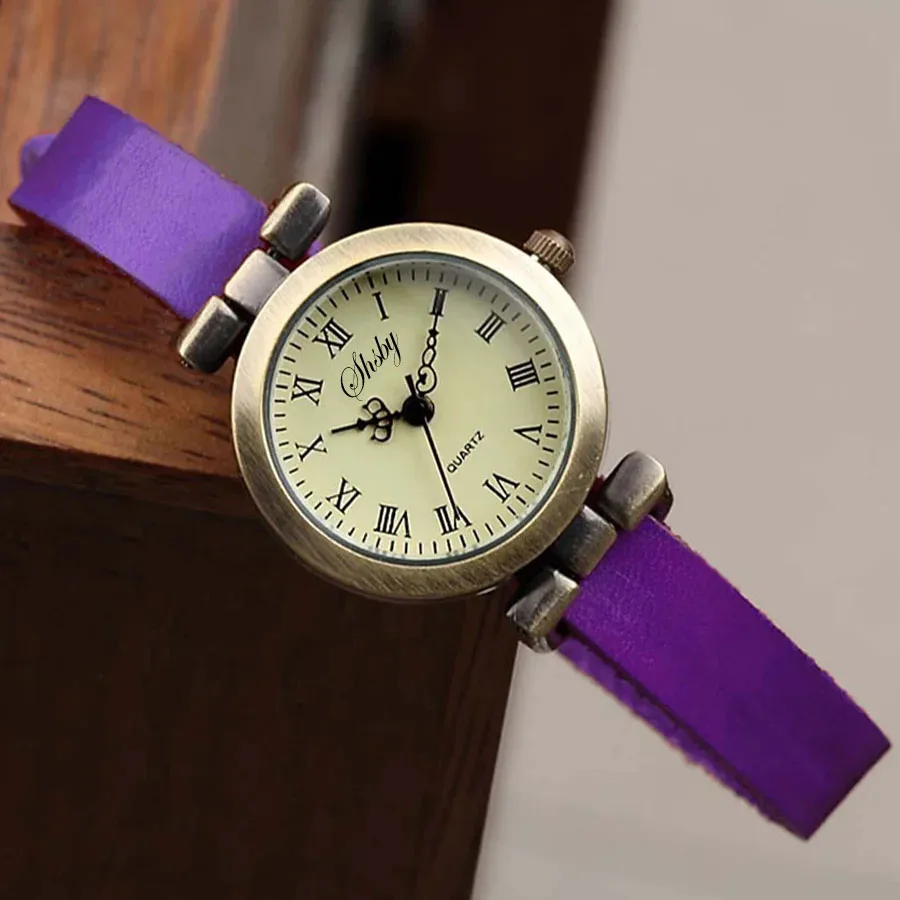 Antique Bronze Leather Watch for Women 9 Antique Bronze Leather Watch for Women - Image 9