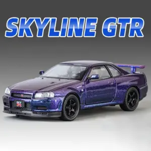 1:32 Nissan Skyline GTR R34 Diecast Model Car 25 S67b1d0d24c8d462e80c349af0d76a7daD