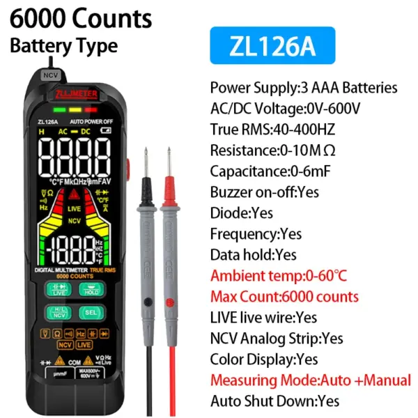 Digital Multimeter AC DC Voltage Current Tester - Image 7