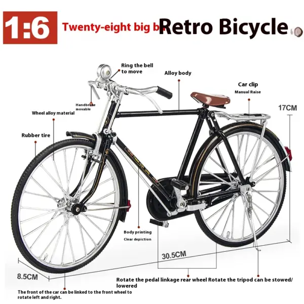 1:6 Scale Erba Dagang Alloy Bicycle Model - Image 3