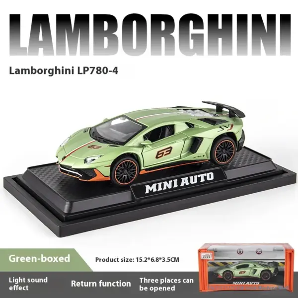 1:32 Lamborghini LP780 Alloy Model with Lights - Image 7