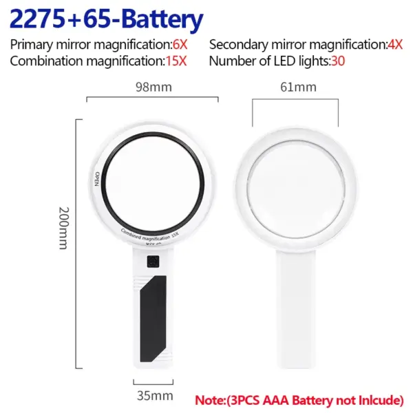 LED Handheld Magnifying Glass with 20X Zoom - Image 9