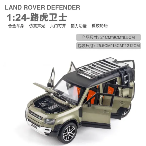 1:24 Land Rover Defender Diecast Model Car - Image 10