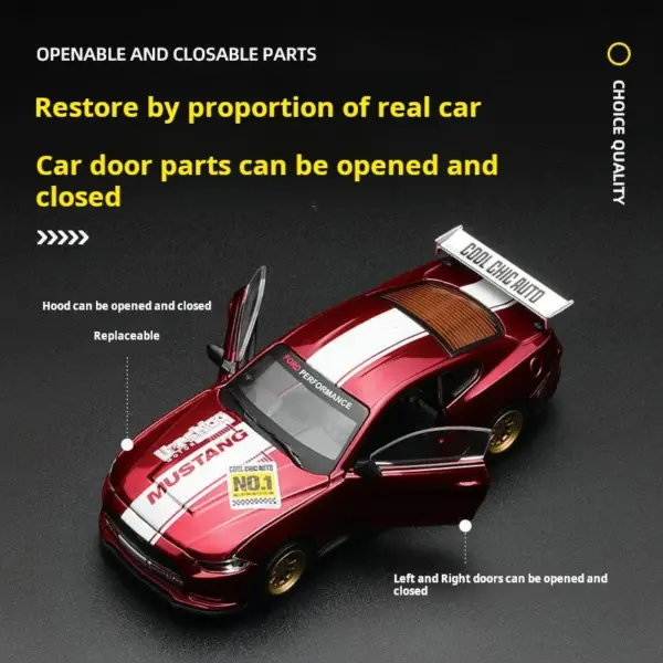 1:43 Scale Ford Mustang GT Die-Cast Model Car - Image 3
