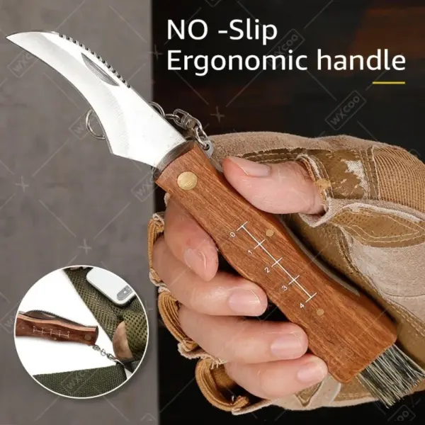 Folding Chef Knife with Brush for Mushrooms - Image 4