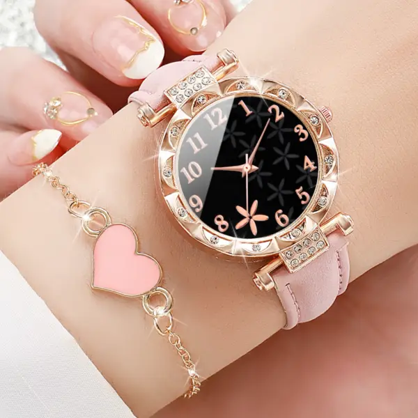 6PC Women's Quartz Watch & Bracelet Set V248 - Image 4