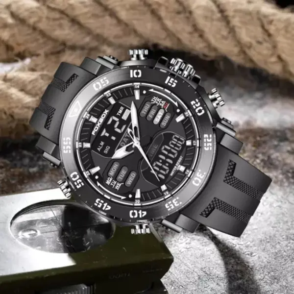 LIGE Military Quartz Watch with Dual Display - Image 2