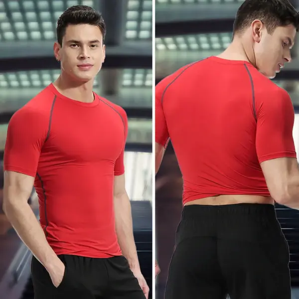 Men's Quick Dry Compression Fitness T-Shirt - Image 2