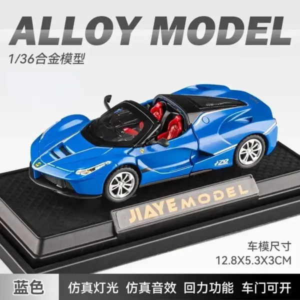 1:36 Ferrari Laferrari Convertible Toy Car - Image 16