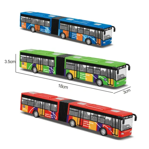 Alloy Double Section Diecast Bus Model Toy - Image 5
