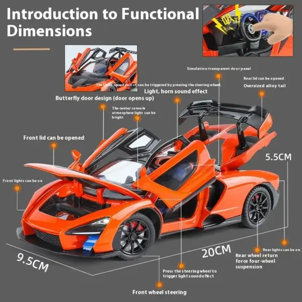 1:24 McLaren Senna Diecast Model Car - Image 3