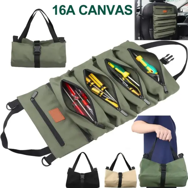 Multi-Purpose Canvas Tool Roll Bag - Image 3