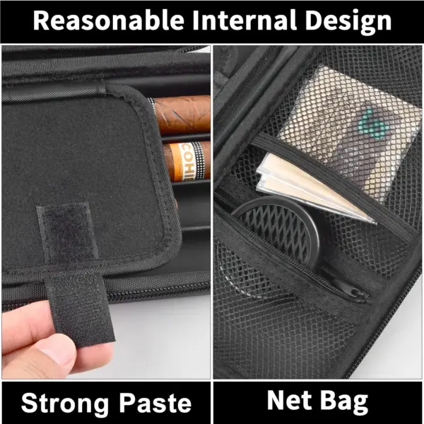 4 Finger Cigar Travel Case with Humidifier - Image 5