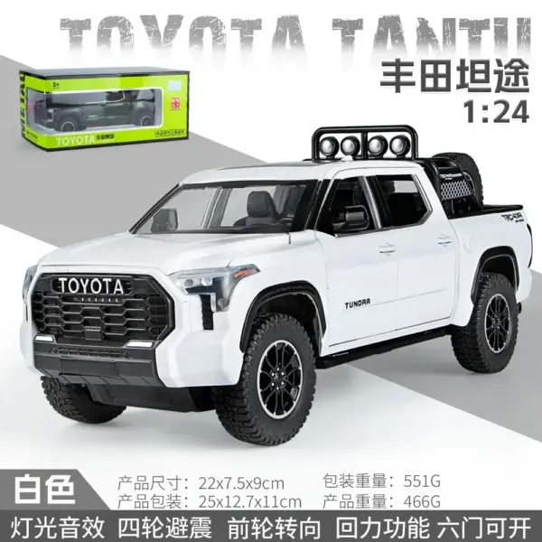 1:24 Scale Toyota Tundra Diecast Model Truck - Image 11