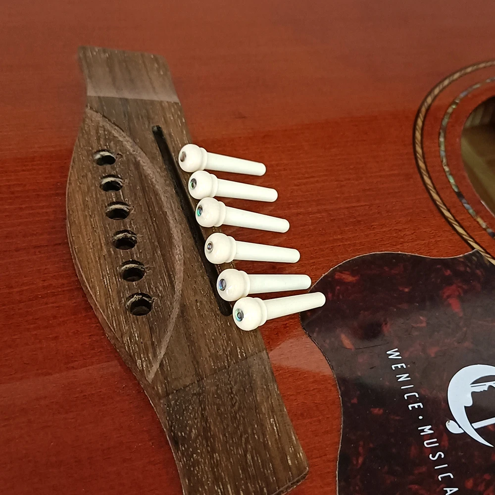 6 Bone Guitar Bridge Pins Set for Acoustic 6 6 Bone Guitar Bridge Pins Set for Acoustic - Image 6