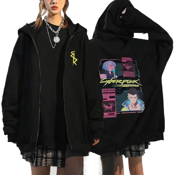 Anime Cyberpunk Edgerunners Long Sleeve Hoodie - Image 3