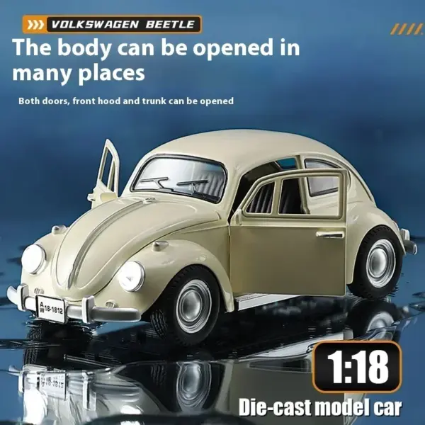 1:18 1955 Volkswagen Beetle Diecast Model Car - Image 5