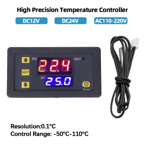 W3230 Digital Thermostat for 12V-220V Controls