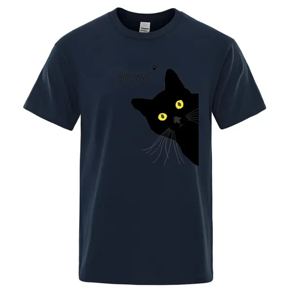 Funny Black Cat Graphic Men's T-Shirt - Image 3