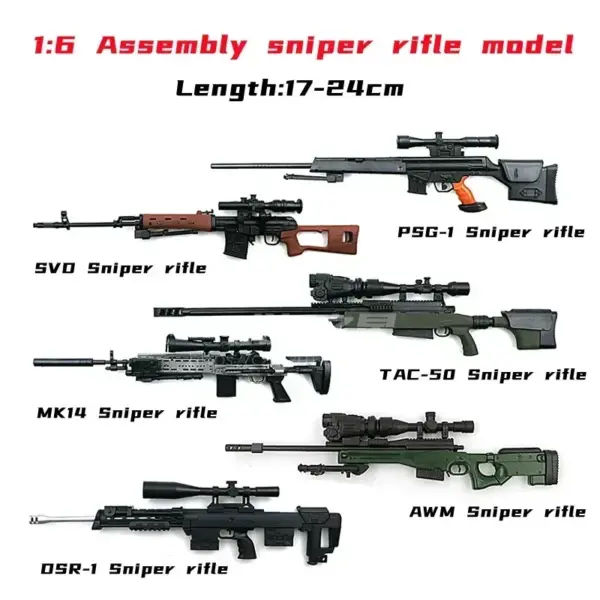 1/6 Scale Painted Gun Model Set of 6 - Image 2