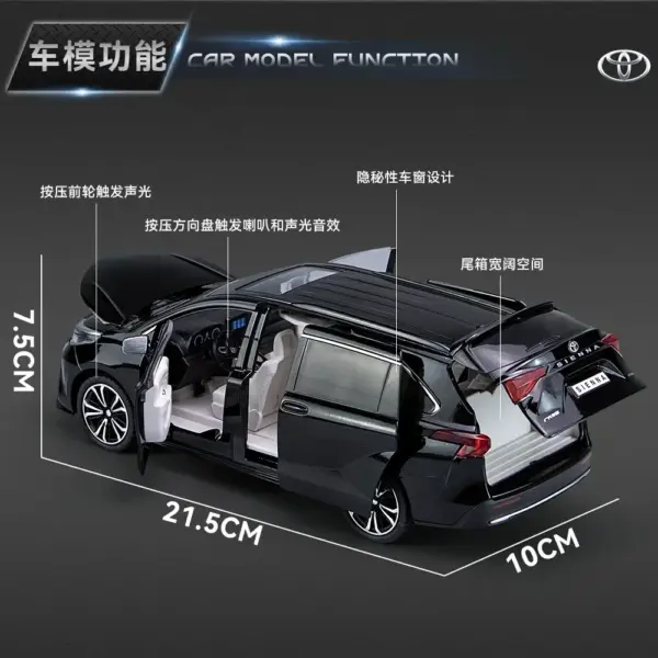 1:24 Diecast Toyota Sienna Alloy Car Model - Image 3