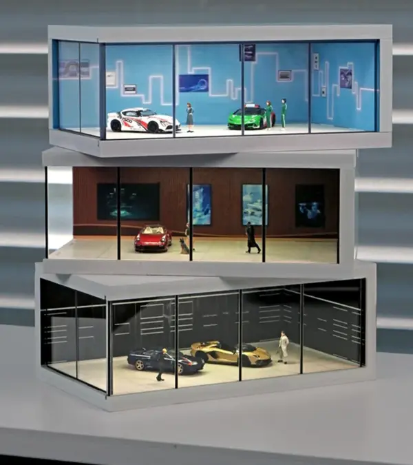 1/64 Scale Parking Lot Display Box with Light